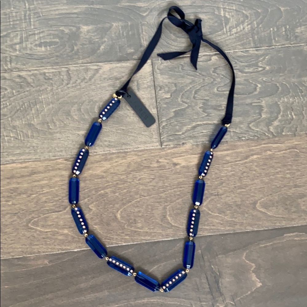J. Crew lucite rhinestone ribbon necklace